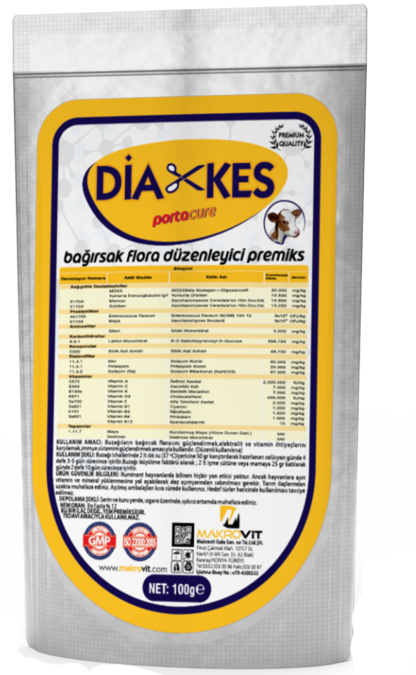 DİAKES - (Buzağıların Bağırsak Flora Dengesini Korumak Ve Bağırsak Sağlığına Katkıda Bulunmak İçin Destekleyici Premiks)