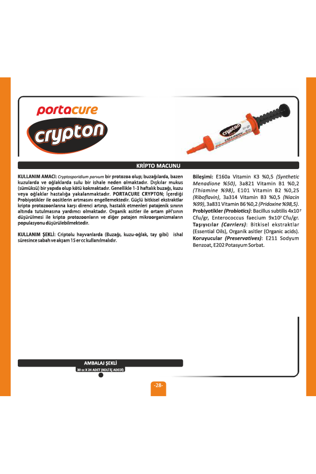 CRYPTON Cryptosporidium Parvum Kaynaklı İshal Kesici Premiks