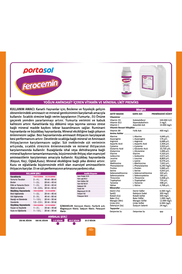 FEROCEMİN Yoğun Aminoasit İçeren Vitamin Ve Mineral - Likit