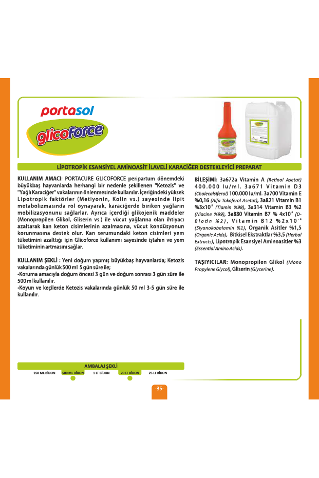 GLICOFORCE Ketozis ve Yağlı Karaciğer Önleyici