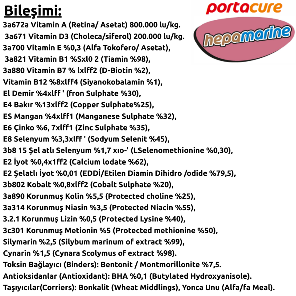 HEPAMARİNE Karaciğer Destek Kürü – Pelet Premiks