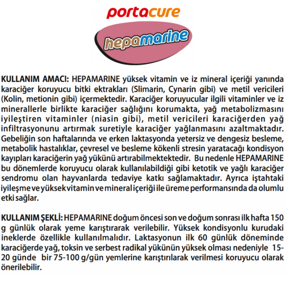 HEPAMARİNE Karaciğer Destek Kürü – Pelet Premiks