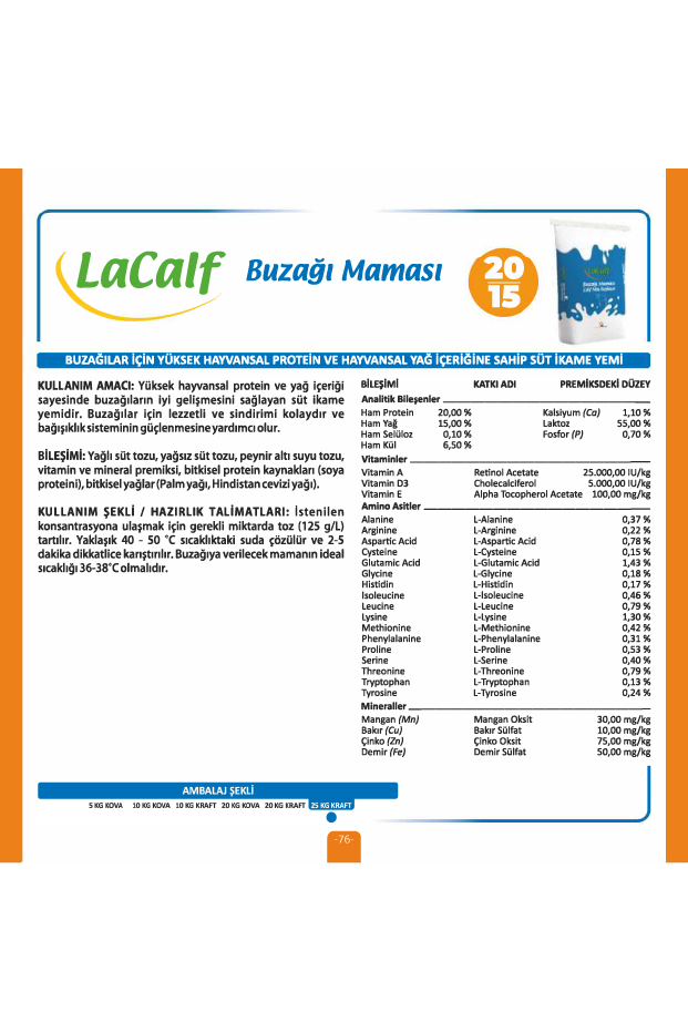 LACALF 20/15 BUZAĞI MAMASI