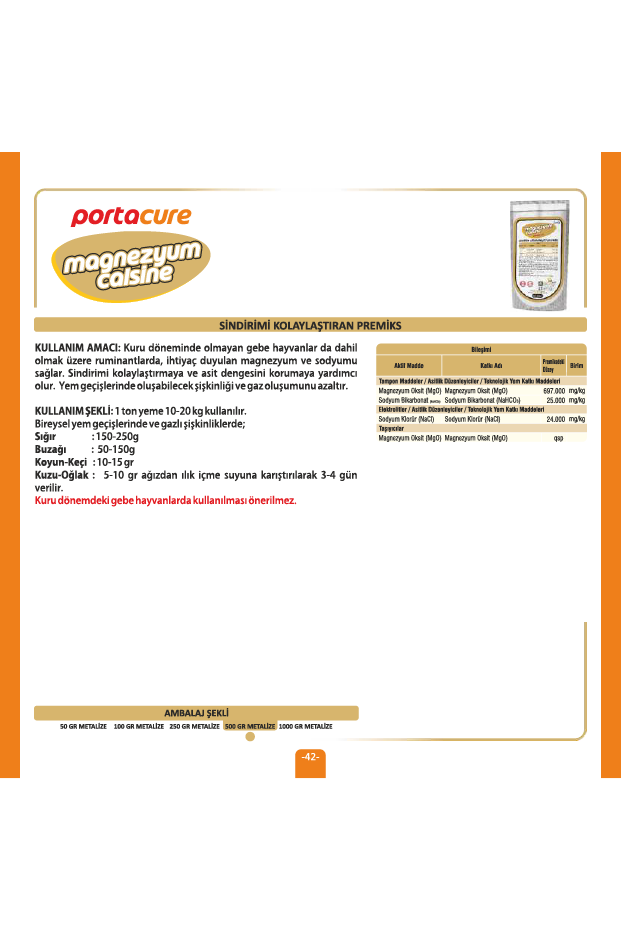 MAGNEZYUM CALSİNE Sindirimi Kolaylaştırıcı