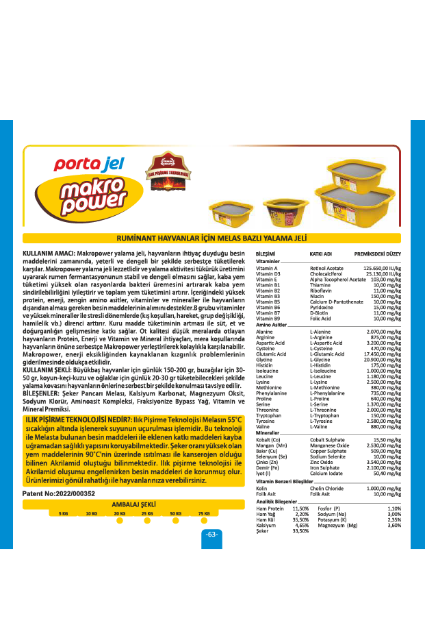 MAKROPOWER Yüksek Proteinli Melas Bazlı Yalama Jelİ