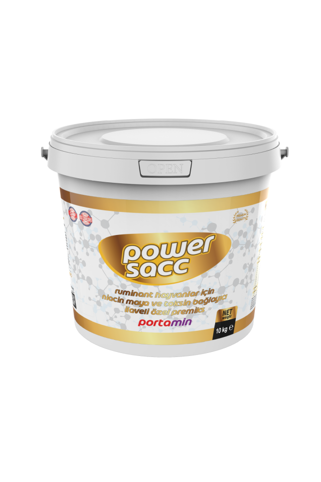 POWERSACC Ruminant Hayvanlar İçin, Niacin Maya ve Toksin Bağlayıcı İlaveli Özel Tamamlayıcı Yem 20 KG KOVA