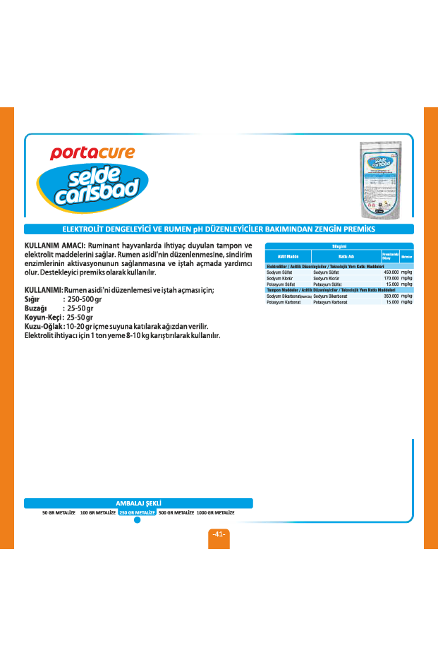 SELDE CARLSBAD Elektrolit Dengeleyici ve Rumen Ph Düzenleyici