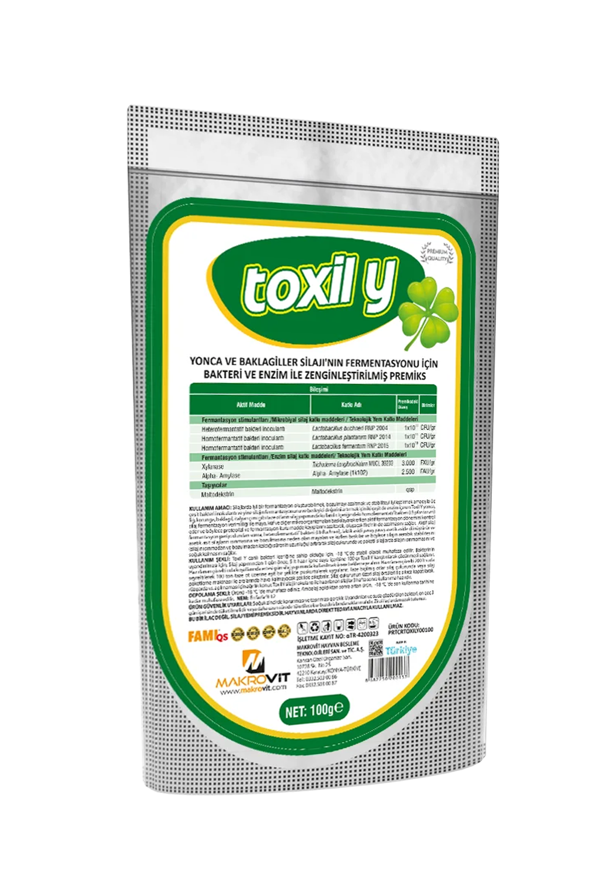 TOXİL Y Yonca Ve Baklagil Silajının Fermentasyonu İçin Bakteri Ve Enzim İle Zenginleştirilmiş Premiks