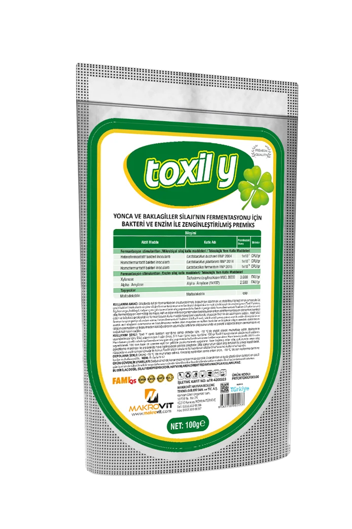 TOXİL Y Yonca Ve Baklagil Silajının Fermentasyonu İçin Bakteri Ve Enzim İle Zenginleştirilmiş Toksin Bağlayıcı