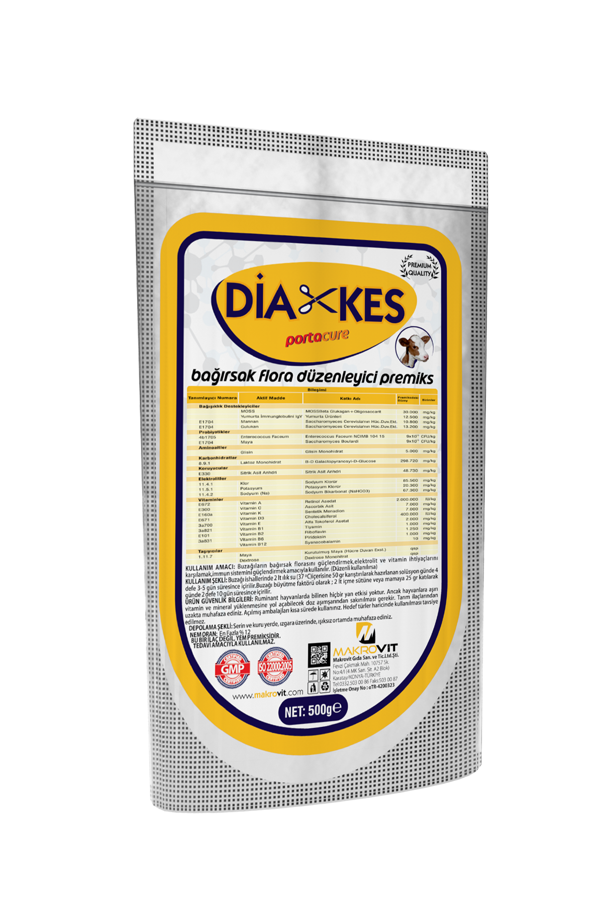 DİAKES Buzağılar İçin İshal Kesici ve Bağışıklık Destekleyici Premiks