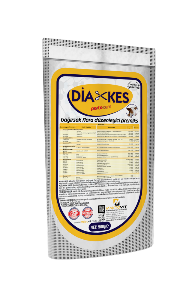 DİAKES Buzağılar İçin İshal Kesici ve Bağışıklık Destekleyici Tamamlayıcı Yem 500 GR