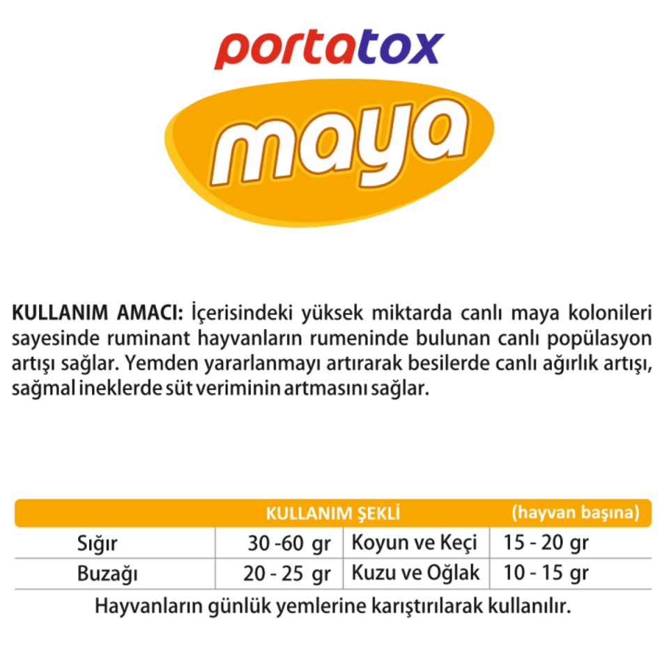 MAYA  - Rumen ve Bağırsak Flora Düzenleyici Canlı Maya